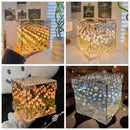 New Acrylic Tulip Night Light Handmade DIY Magic Cube Tulips Flower Table Lamp Creative 21 Flowers Mirror Birthday Gifts